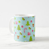Cute Kerstfeestay Pattern Koffiemok (Voorkant links)