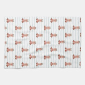 Cute Kerstfeestay Reindeer Pattern Theedoek (Horizontaal)