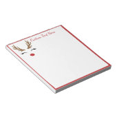 Cute Kerstfeestay Rudolf Reindeer Red Nose Notitieblok (Schuin)