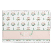 Cute Kerstfeestdagen Beer en deer Monogram