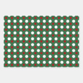 Cute kerstFeestdagen Polka Dots Pattern Green Inpakpapier Vel (Voorkant)