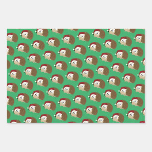 Cute kerstfeestegel inpakpapier vel