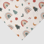 Cute Kerstfeestelijke regenbogen Feestdagen Patroo Tissuepapier (Detail)