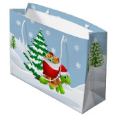 Cute kerstfeesttasje groot cadeauzakje (Achterkant Gekanteld)