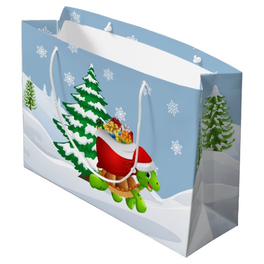 Cute kerstfeesttasje groot cadeauzakje (Achterkant Gekanteld)