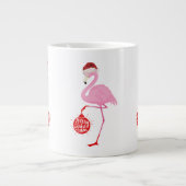 Cute Kerstflamingo Grote Koffiekop (Voorkant)