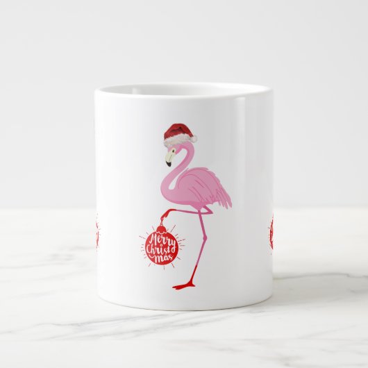 Cute Kerstflamingo Grote Koffiekop (Voorkant)