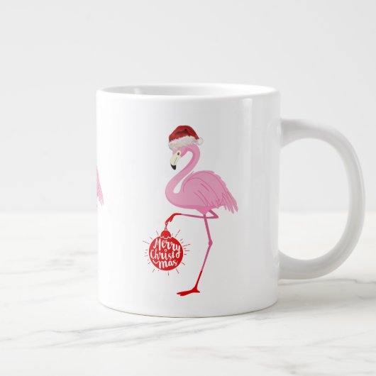 Cute Kerstflamingo Grote Koffiekop (Rechts)