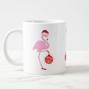 Cute Kerstflamingo Grote Koffiekop