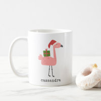 Cute kerstflamingo Illustratie aangepaste naam