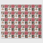 Cute kerstfoto Happy Holiday Gift Wrapping P Cadeaupapier (Vlak)