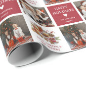 Cute kerstfoto Happy Holiday Gift Wrapping P Cadeaupapier (Rol Hoek)