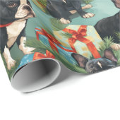 Cute KerstFrench Bulldog Cadeaupapier (Rol Hoek)