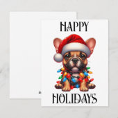 Cute KerstFrench Bulldog Feestdagenkaart (Voorkant / Achterkant)