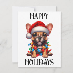 Cute KerstFrench Bulldog Feestdagenkaart