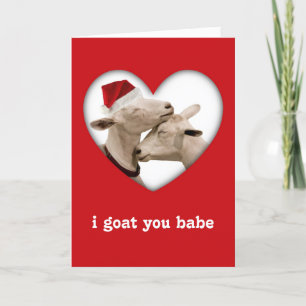 Cute kerstgeit Couple Feestdagen Kaart
