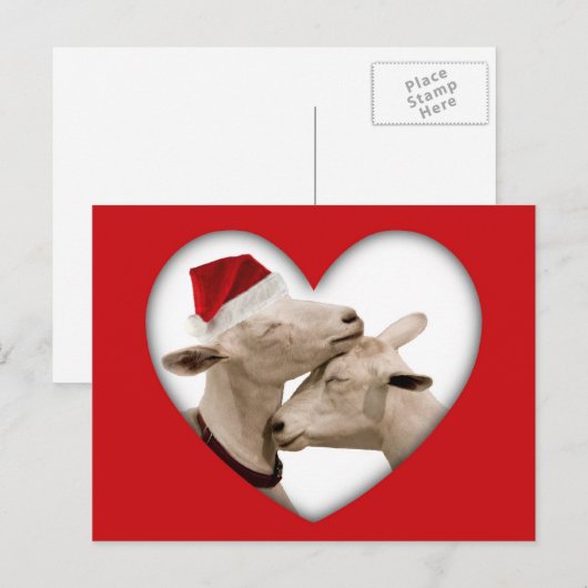 Cute kerstgeit Couple Feestdagenkaart (Voorkant / Achterkant)