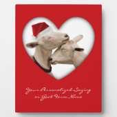 Cute kerstgeit Couple Fotoplaat (Voorkant)