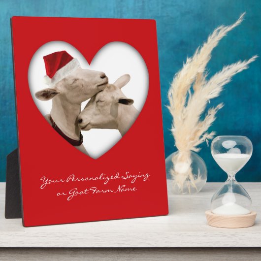 Cute kerstgeit Couple Fotoplaat (Zijkant)