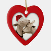 Cute kerstgeit Couple Keramisch Ornament (Rechts)