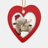 Cute kerstgeit Couple Keramisch Ornament (Links)