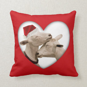 Cute kerstgeit Couple Kussen