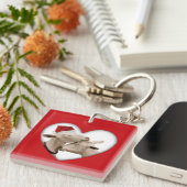 Cute kerstgeit Couple Sleutelhanger (Voorkant Rechts)