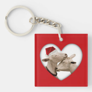 Cute kerstgeit Couple Sleutelhanger
