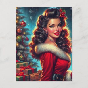 Cute KerstGirl Briefkaart