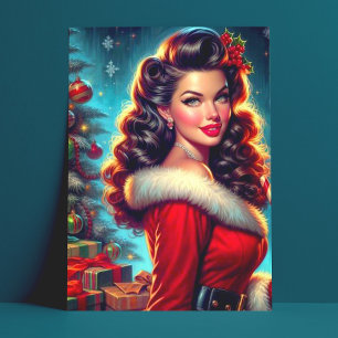 Cute KerstGirl Briefkaart
