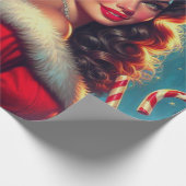 Cute KerstGirl Cadeaupapier (Hoek)