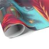 Cute KerstGirl Cadeaupapier (Rol Hoek)