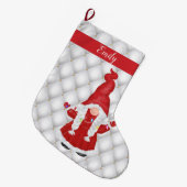 Cute KerstGirl Gnome Personalized Grote Kerstsok (Voorkant (Hangend))