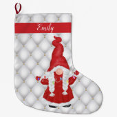 Cute KerstGirl Gnome Personalized Grote Kerstsok (Voorkant)