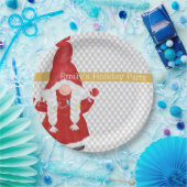 Cute KerstGirl Gnome Personalized Papieren Bordje (Feest)