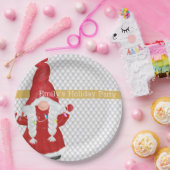Cute KerstGirl Gnome Personalized Papieren Bordje (Feest)