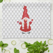 Cute KerstGirl Gnome Personalized Theedoek (Gevouwen)