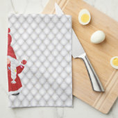 Cute KerstGirl Gnome Personalized Theedoek (Quarter Fold)