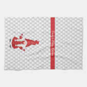 Cute KerstGirl Gnome Personalized Theedoek (Horizontaal)