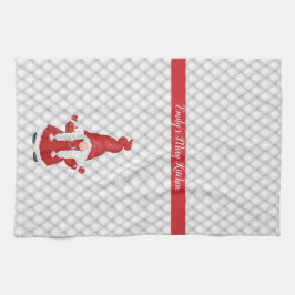 Cute KerstGirl Gnome Personalized Theedoek