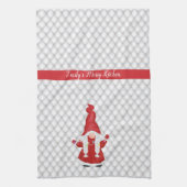 Cute KerstGirl Gnome Personalized Theedoek (Verticaal)