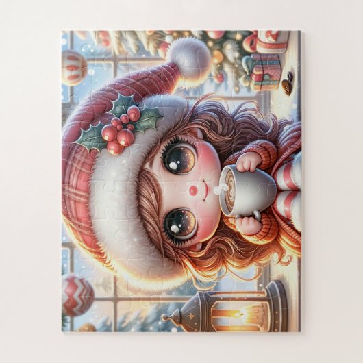 Cute KerstGirl Legpuzzel (Verticaal)