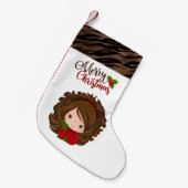 Cute KerstGirl Stocking Kleine Kerstsok (Voorkant (Hangend))