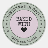 Cute kerstGoodies Heart, gepersonaliseerd Ronde Sticker (Voorkant)