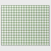 Cute KerstGreen/White Gingham Pattern Cadeaupapier (Vlak)