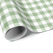 Cute KerstGreen/White Gingham Pattern Cadeaupapier (Rol Hoek)