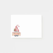 Cute kerstgrint Red Striped Pet Aangepaste naam Post-it® Notes (Voorkant)