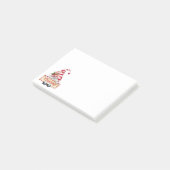 Cute kerstgrint Red Striped Pet Aangepaste naam Post-it® Notes (Schuin)