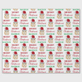 Cute Kersthamster Funny Animal Naam Cadeaupapier (Vlak)