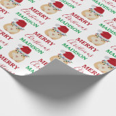 Cute Kersthamster Funny Animal Naam Cadeaupapier (Hoek)